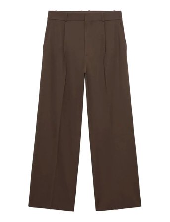 Low-Rise Wide-Leg Trousers Brown Mango