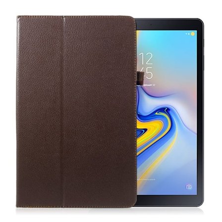 Samsung Galaxy Tab A 10.5 beskyttelses deksel av syntetisk skinn - kaffe