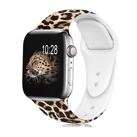 Silikone armbånd til Apple Watch, LEOPARD, 42/44/45 mm, Multicolor, Størrelse S