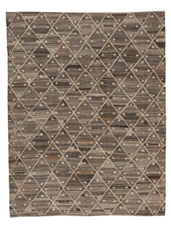 Kelim Ariana Matta Handvävd 260X334 Brun/Svart Afghanistan