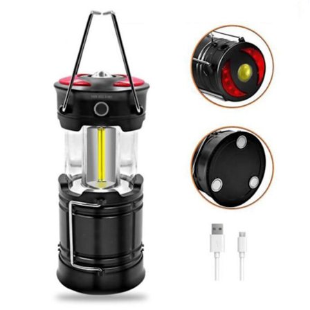 TD 220V nätuppladdningsbar LED Solar Lantern & USB Battery Camping - 3-läges uppladdningsbar lampa powerbank