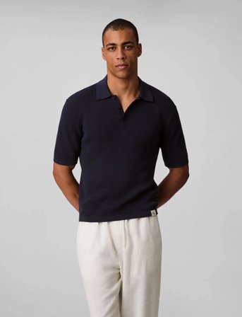 Calvin Klein Jeans Ss Smth Cttn Wffl Pl - Navy - XS