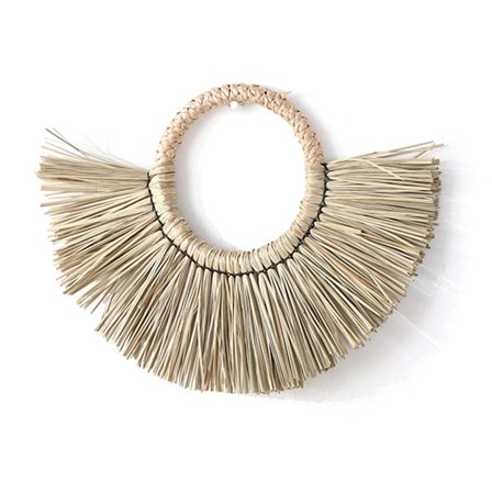 Nordic Raffia Hængende Vægspejl Boho Dekorative Makeup Spejle Stue Soveværelse Badeværelsesdekoration