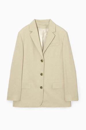 COS Women's Relaxed Linen Blend Blazer in Beige