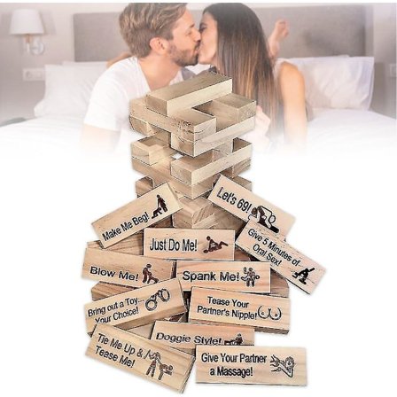 54 st Super Naughty Block Tower-spel, Paraktiviteter & Dejtidéer, Valentinsdagstumbling Tower Staplingsspel för Par (FMY)