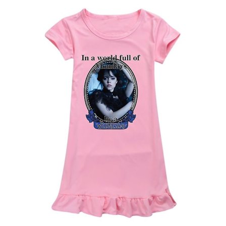 Flickor Barn Nattlinne Nattklänning Onsdag Addams Prinsessa Pyjamas Sovkläder Nattlinne 7-12 år-WELLNGS