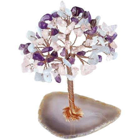 Ametisti Kristallipuu Luonnollinen Reiki Parantava Kristalli Jalokivi Bonsai Rahapuu Feng Shui Kristallipuu Kotiin Värikäs 02