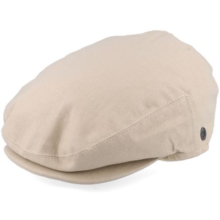 Jaxon & James - Beige flatcap Keps - Linen Natural Flat Cap @ Hatstore