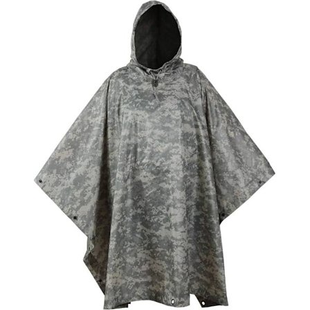 Militär Poncho Multifunktionell Ripstop Kamouflage Regnponcho