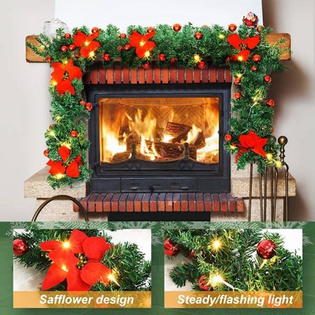 Julgirlang med lampor Juldekoration 270cm LED ljusslinga Ljusslinga Juldekoration Dörr Julgirlang Gran Girlang Fair