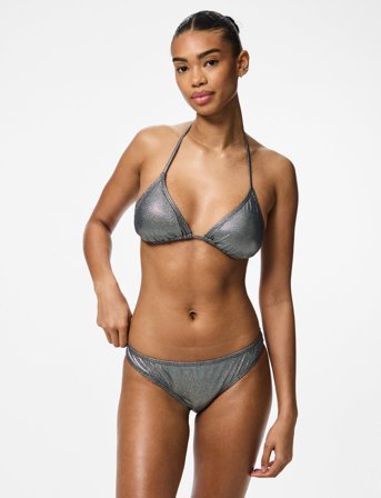 Pieces Pcangala Bikini Triangle Top Sww Bc - Silver - S