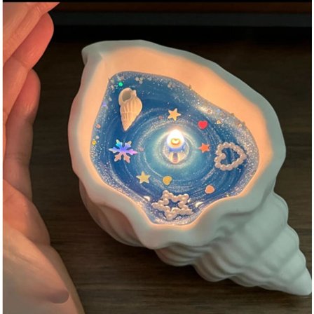 Aromatisk muslingeskalslys – Duft af citronmynte og grapefrugt, muskatnød oolong te og jasmin, sandeltræ og cedertræ – Kystinspireret boligindretning