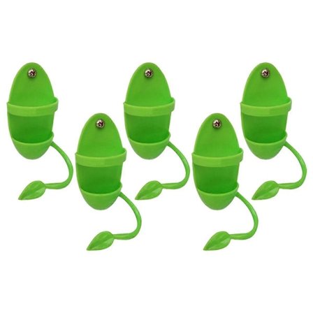 5 stk. Grøn Plastik Undulat Cockatiel Papegøje Foderautomat Bur Hængekøje Hængende Gynger Fugle Legetøj