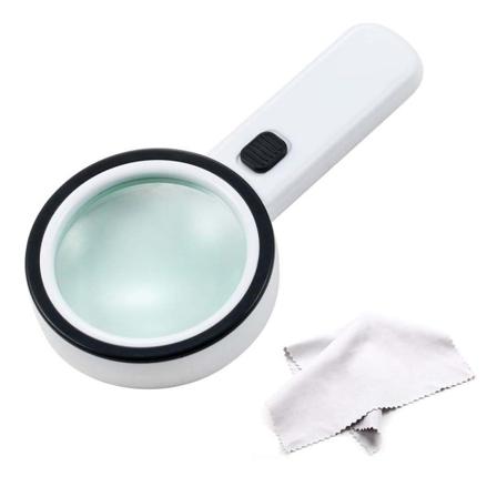 30X Handhållen stark förstoringsglas med 12 LED-lampor, bästa Jumbo-storlek belyst förstoringsglas