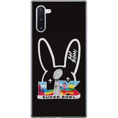 Kompatibel Mobilcover til Samsung Galaxy Note10 Bad Bunny portræt med åben skjorte, tatoveringer og krøllet hår i stilfuld modefotografering