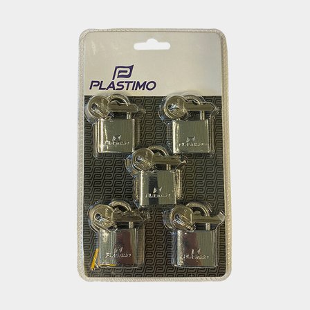 Hänglås rf. bygel, 5 st samma nyckel bredd 30 mm