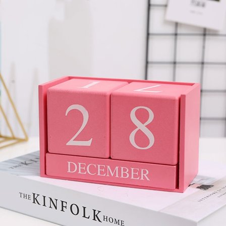 Evighetskalender 2022-2023, Liten Trä Daglig Block Kalender Månader Dat