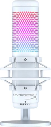 HyperX QuadCast S – USB-mikrofon (vitgrå) – RGB-belysning, 196188736036