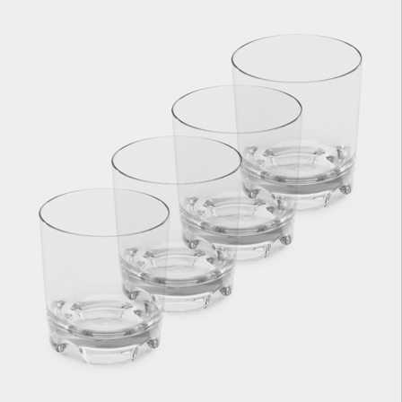 Plastglas Nordiska Plast Crystal, glasklar, 25 cl, 4-pack