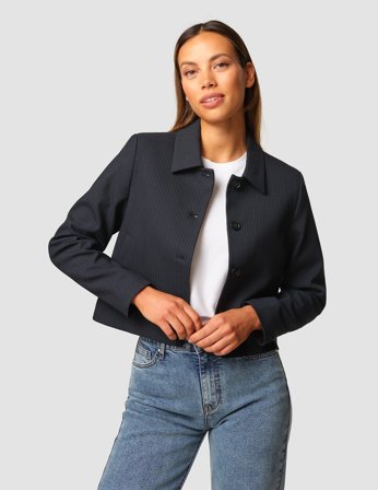 Shaping New Tomorrow - Dame - Women's Serene Jacket - Black Night Pinstripe - Størrelse S