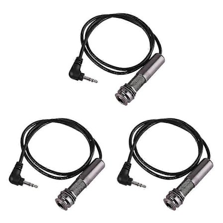 3X Akustisk Gitar Piezo Pickup Endpin Jack Adapter med Stereo Instrumentkabel