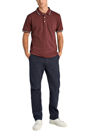 Lindbergh Polo shirt w. contrast piping T-shirts Herr Röd XL