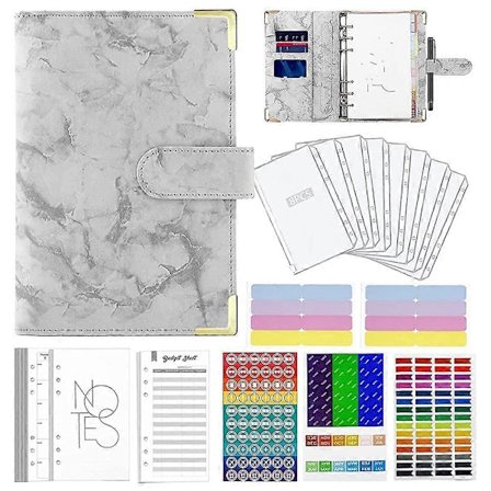 Budget Binder Wallet til Kontantopfyldning Pengeorganiseringsmappe Budgetbog Planlægningsmappe med Etiket