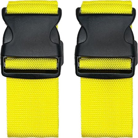 2-pack justerbara bagageremmar med snabbspänne, ljusa färger, gul