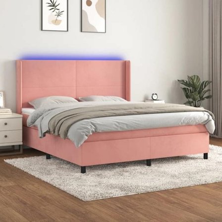 Maison Exclusive - Seng med lameller, madras og LED Rose 180x200 cm Velour