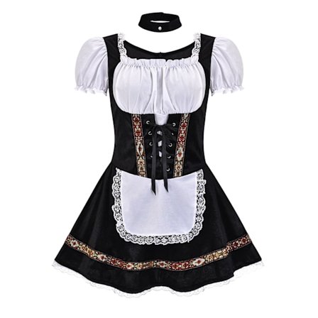 Hot deal til lav pris! München Oktoberfest kostyme karneval fest øl kostyme jentekjole kostyme 31644 svart-Glad