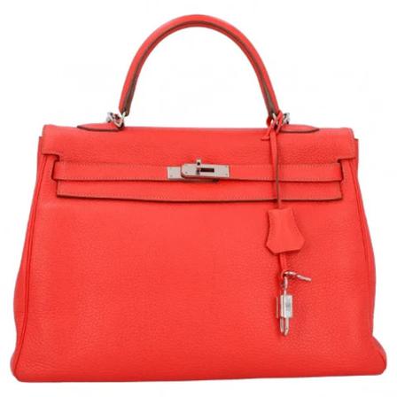 Hermès Vintage, Pre-owned Leather handbags Oranje, Dames, Maat:ONE Size