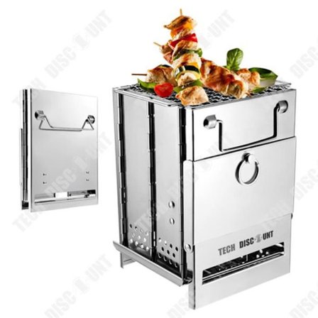 TD Barbecue Grill Picknick Utomhus Vikbar förvaring Rostfritt stål Vedspis Grill Fyrkantig Mini Portabel Avtagbar och tvättbar