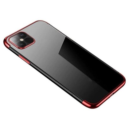 Clear Color Case Gel TPU Electroplating frame Cover til Samsung Galaxy A22 4G red