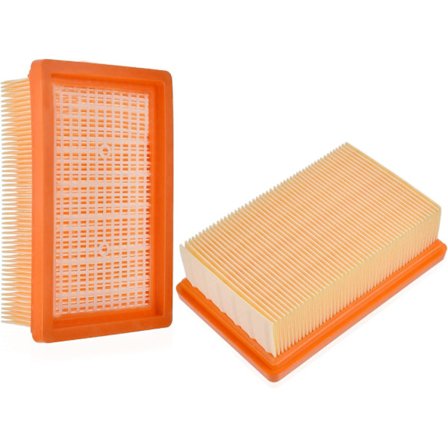 2-pakke Flatt Erstatningsfilter Plisss Karcher Mv4 Mv5 Mv6 Wd4 Wd5 Wd6, Wd4p Wd5p Wd6p Støvsuger Våt-tørr - Erstatter 2,863-005,0