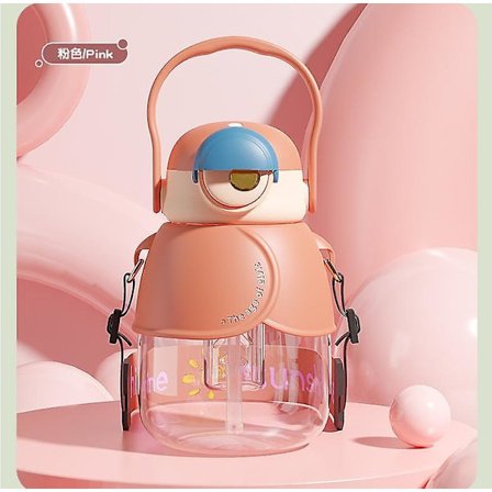 Med halm vattenkopp Studenter stor kapacitet vattenflaska Plast barnkopp