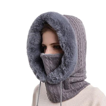 Vinterpelslue Maske Sett Hette For Kvinner Strikket Kasjmir Hals Varm Russland Utendørs Ski Vindtett Lue Tykk Plysj Fluffy Beanies H