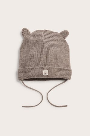 Kappahl | Czapka z dzianiny z wełny merino | Brązowy melanż