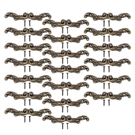 20 st Lådhandtag Mini Vintage Antik Grön Brons Lådhandtag med Skruvar För Trälåda Låda Dörr Presentförpackning