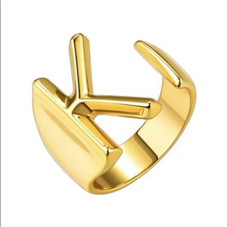 925 silverring med engelska bokstäver retrostil modedesign 18K guld öppen ring