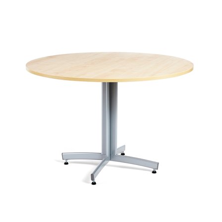 Kantinentisch SANNA, Ø1100x720 mm, silber/birke