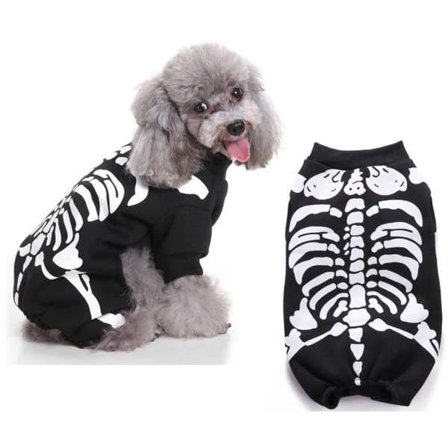 Hundekostyme Hundeskjelett - Halloweenkostyme for hunder - Ademande - Størrelse XL (8-20 kg) - Morsomt festkostyme
