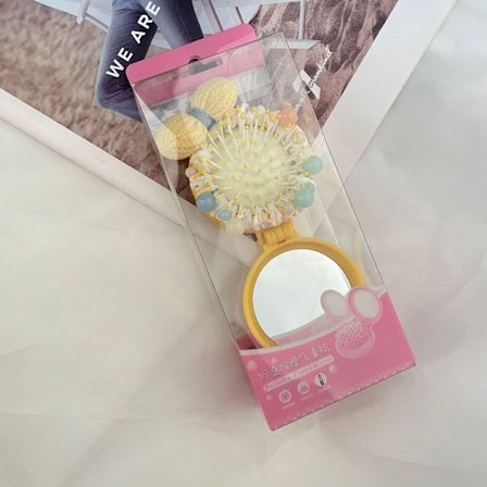 Sammenleggbar Speil Kam Hårkam Med Sammenleggbar Speil GUL