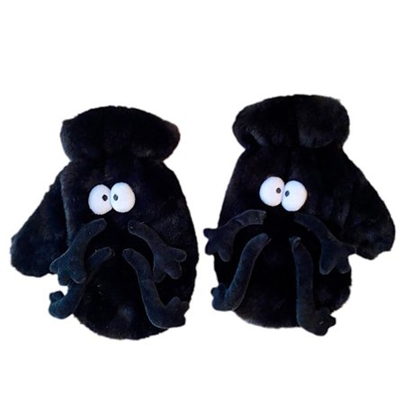 Sort/Hvide Søde Fortykket Vanter Komfortable Åndbare Handsker til Kvinder Piger Sort