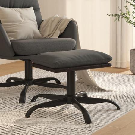Vidaxl Fotpall Mörkgrå 60x60x39 Cm Tyg Och Konstläder Grå