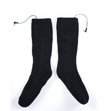 Svarte vinteroppvarmede sokker for kvinner, oppladbare elektriske sokker, justerbar temperatur elektrisk fotvarmer, skioppvarmede sokker, one size 