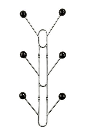 Habo 16259 Naulakko 6-koukkuinen, musta/kromi, Vaatekaapit