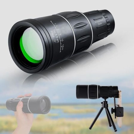 16X52 Monokulaari pidikkeellä ja teleskooppikiinnikkeellä, kompakti tehokas prismakaukoputki