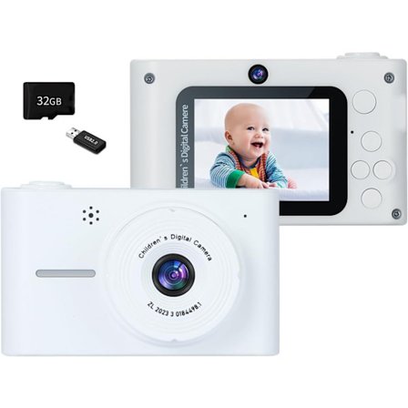 Lollanda Digitaalikamera 20MP, 1080p FHD, 8x zoom, Kamera lapsille - Lasten selfiekamera, Lastenkamera 32GB muistikortilla ja kortinlukijalla