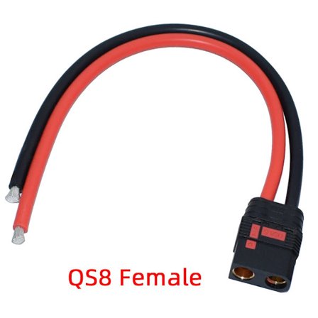 QS8-S Anti Spark-kontaktkabel Batteritilkoblingsadapter Hannhunnplugg 8AWG Silikonledning for DIY RC Drone Lipo-batteri
