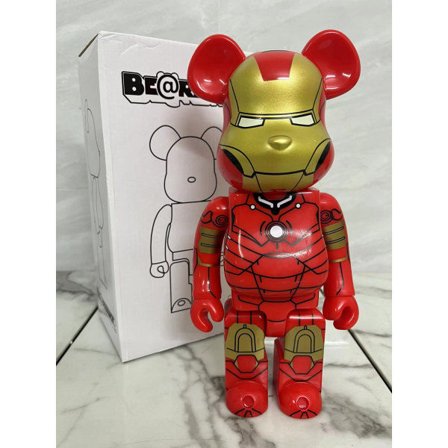Bearbricks 400 % Voldsom Bjørn Byggesten Bjørnfigurmodel Håndlavet Samlerlegetøj Gave Modepynt Skulptur Statue 28CM Ny Iron Man